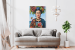 Πίνακας σε Καμβά Frida Kahlo Floral Unique AI