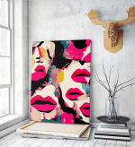 Πίνακας σε Καμβά Abstact Art Magenta Lips