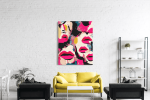 Πίνακας σε Καμβά Abstact Art Magenta Lips
