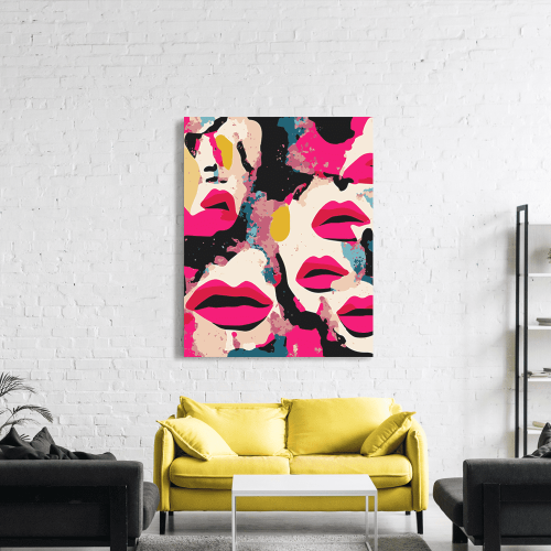Πίνακας σε Καμβά Abstact Art Magenta Lips