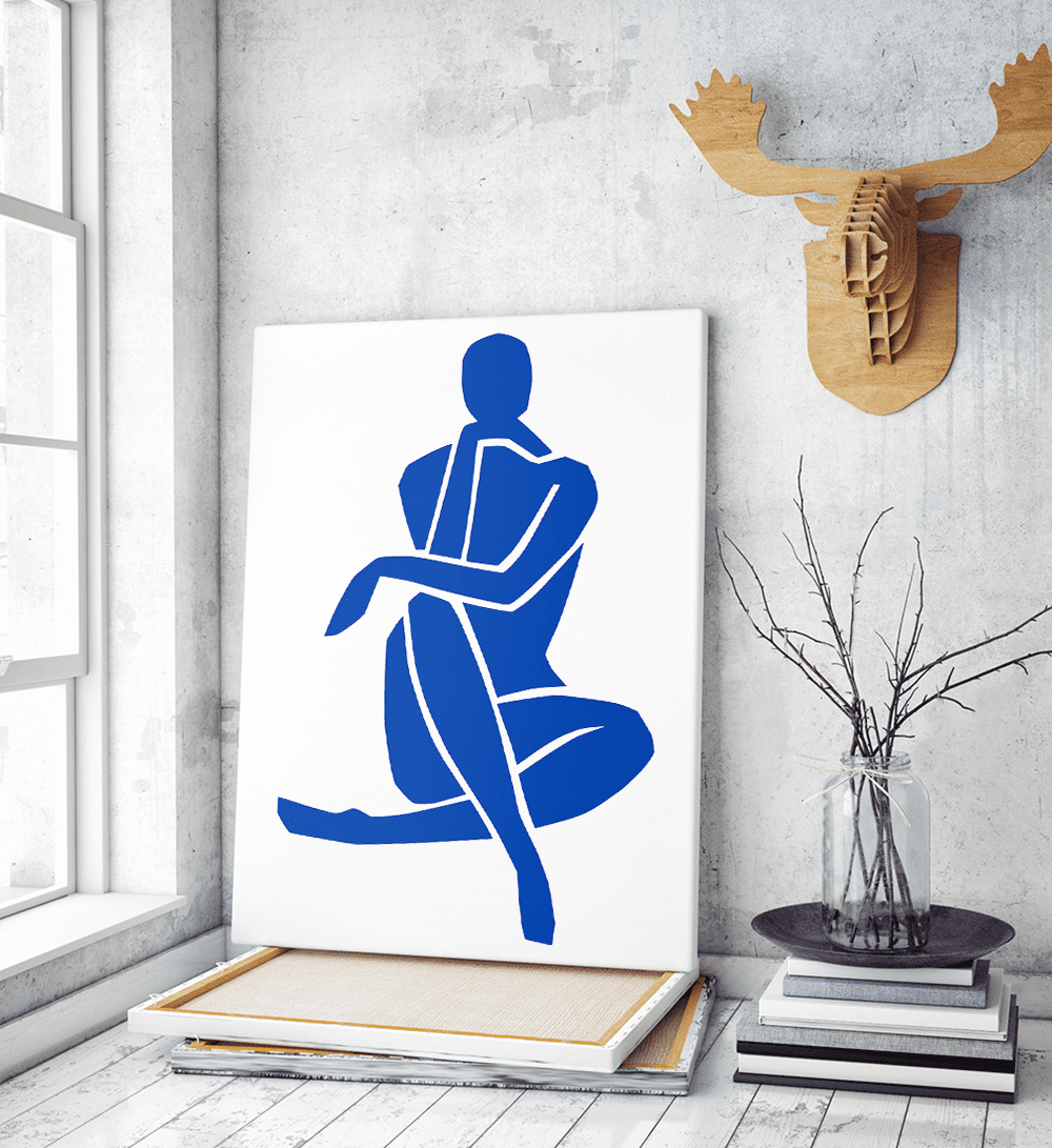 Πίνακας σε Καμβά Blue Matisse Woman