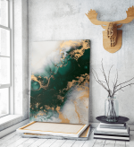 Πίνακας σε Καμβά Green&Gold ink