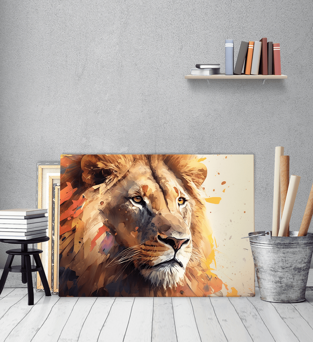 Πίνακας σε Καμβά : Lion Watercolor Canvas Πίνακας σε Καμβά : Lion Watercolor Canvas