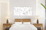 Σύνθεση Με Πίνακες Καμβάδες 60x40 - 3 Τεμάχια - Line Art Portraits