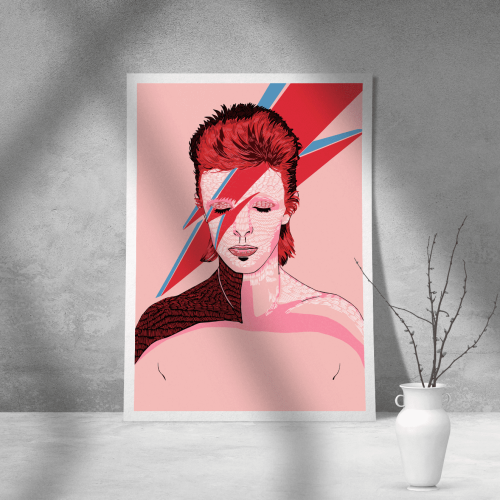 Εκτύπωση σε Αφίσα Χαρτί Mr.Pink Bowie