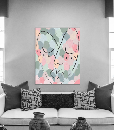 Πίνακας σε Καμβά Heart Colorful Painting