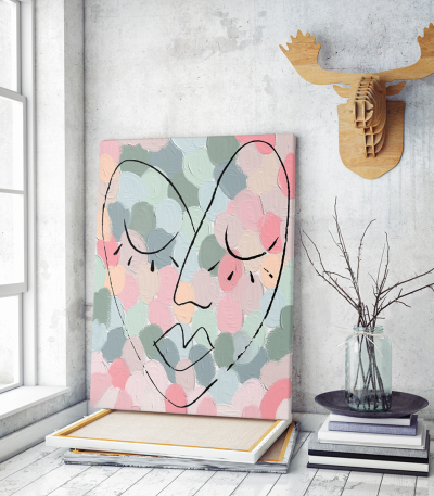 Πίνακας σε Καμβά Heart Colorful Painting