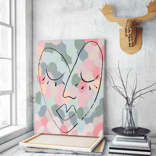 Πίνακας σε Καμβά Heart Colorful Painting