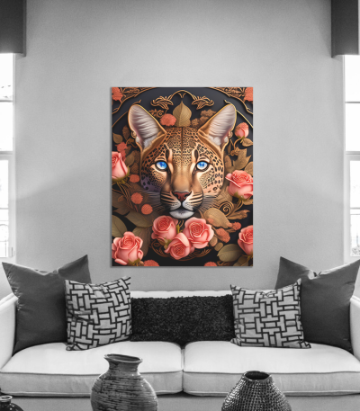 Πίνακας σε Καμβά Floral Tiger Ai