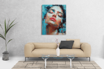 Πίνακας σε Καμβά Abstract Girl Blue