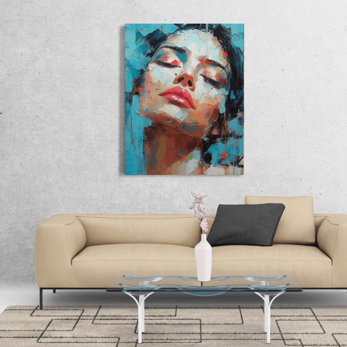 Πίνακας σε Καμβά Abstract Girl Blue