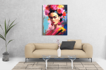 Πίνακας σε Καμβά Frida and Flowers