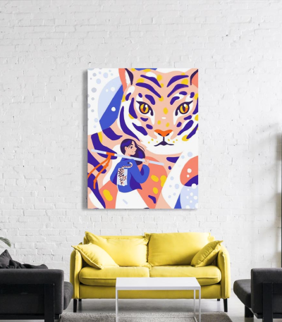 Πίνακας σε Καμβά Tigress Fighter