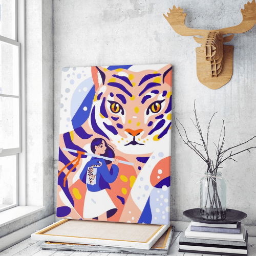 Πίνακας σε Καμβά Tigress Fighter