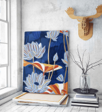 Πίνακας σε Καμβά Blue and Gold Flowers