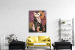 Πίνακας σε Καμβά Cat in Purple