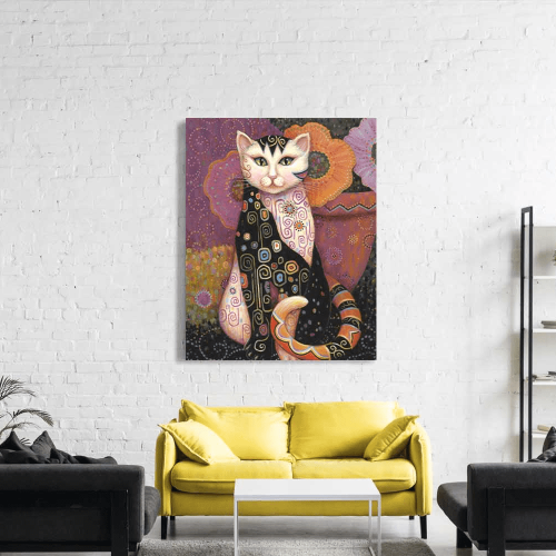 Πίνακας σε Καμβά Cat in Purple