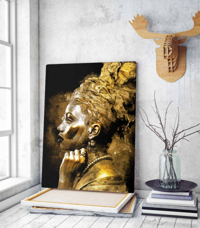 Πίνακας σε Καμβά Girl with Gold Turban