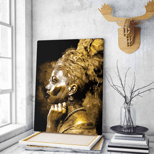 Πίνακας σε Καμβά Girl with Gold Turban