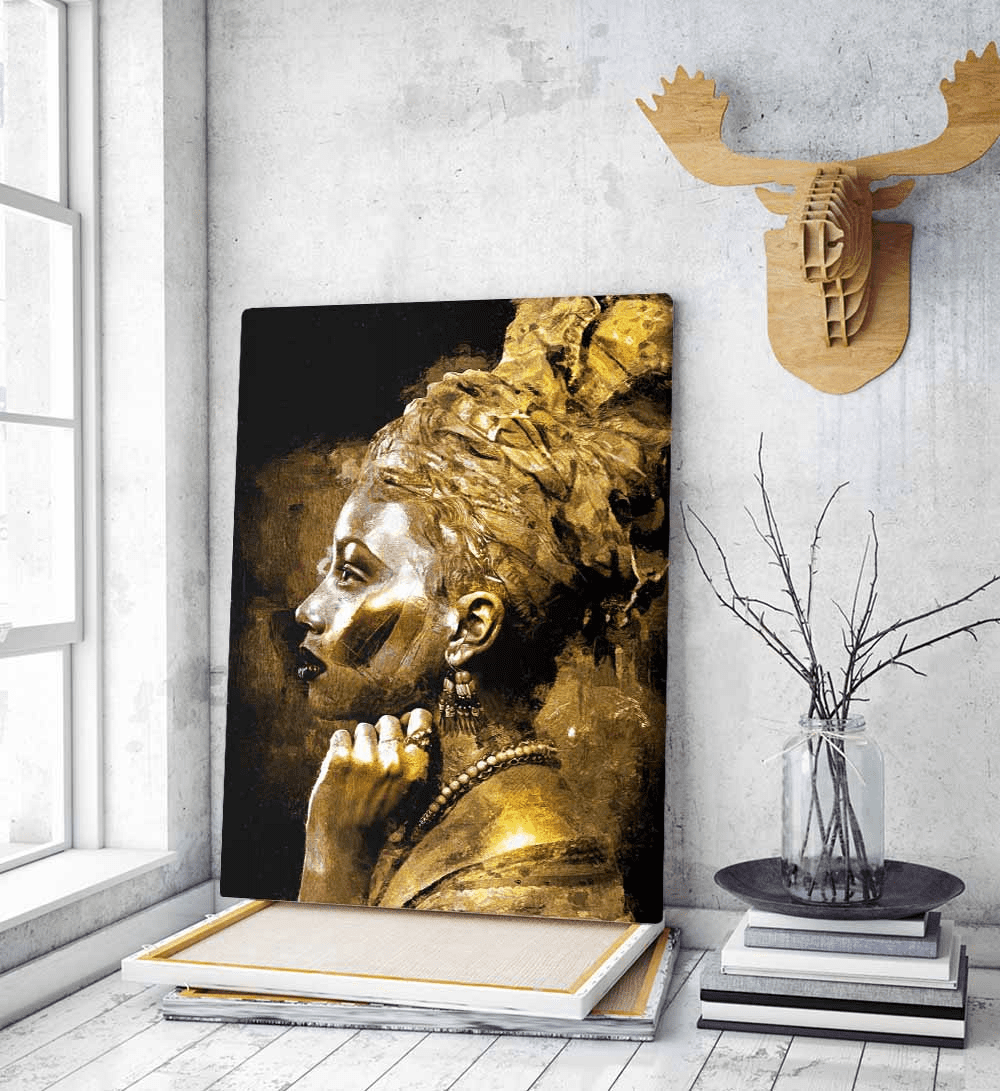Πίνακας σε Καμβά Girl with Gold Turban