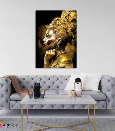 Πίνακας σε Καμβά Girl with Gold Turban