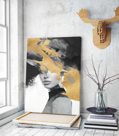 Πίνακας σε Καμβά Abstract Gold Figure