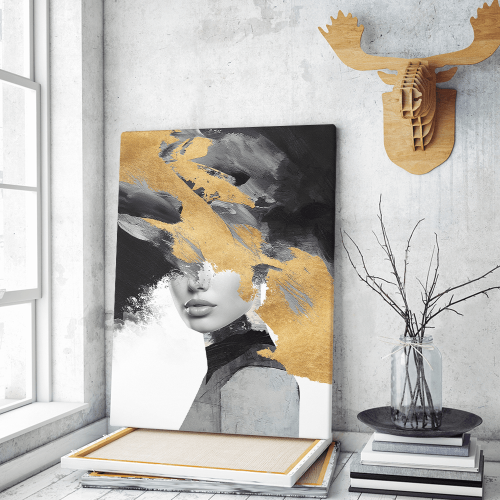 Πίνακας σε Καμβά Abstract Gold Figure