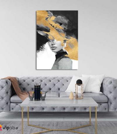 Πίνακας σε Καμβά Abstract Gold Figure