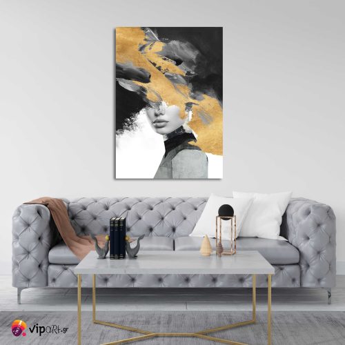 Πίνακας σε Καμβά Abstract Gold Figure