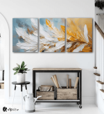 Σύνθεση Με Πίνακες Καμβάδες 30x40 - 3 Τεμάχια - Feather Art