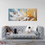 Σύνθεση Με Πίνακες Καμβάδες 30x40 - 3 Τεμάχια - Feather Art