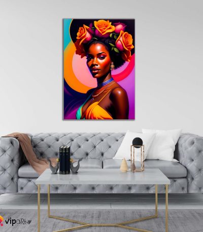 Πίνακας σε Καμβά African Girl Colorful