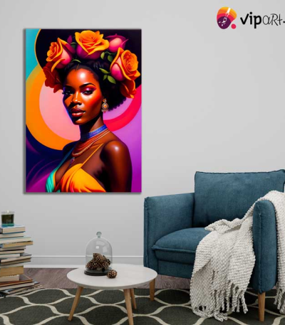 Πίνακας σε Καμβά African Girl Colorful
