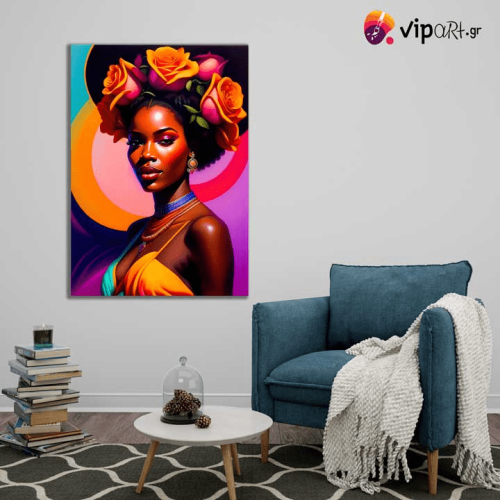 Πίνακας σε Καμβά African Girl Colorful