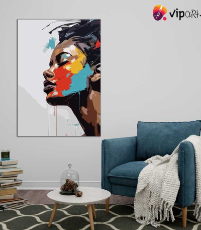 Πίνακας σε Καμβά Woman Painting Colors