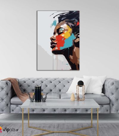 Πίνακας σε Καμβά Woman Painting Colors