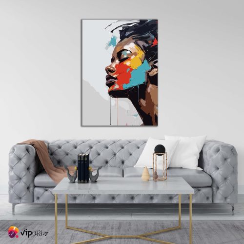 Πίνακας σε Καμβά Woman Painting Colors