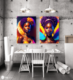Σύνθεση με πίνακες Καμβάδες : African Girls Wings - 2 Τεμάχια 70x50