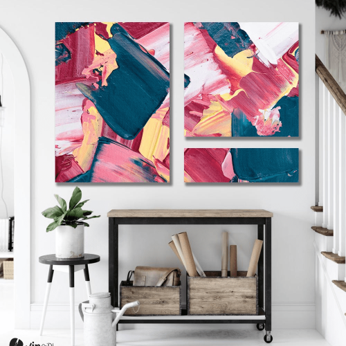 Σύνθεση Με Πίνακες Καμβάδες 105x70- 3 Τεμάχια - Abstract Creative Art