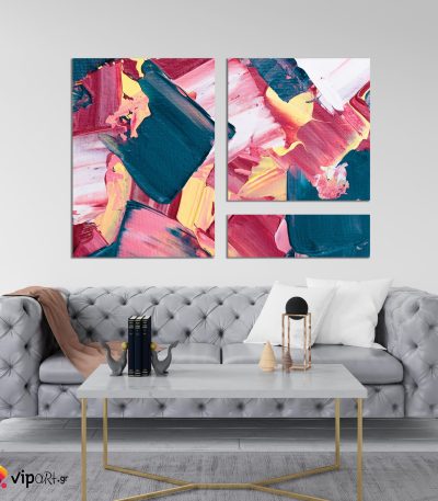 Σύνθεση Με Πίνακες Καμβάδες 105x70- 3 Τεμάχια - Abstarct Creative Art