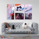 Σύνθεση με πίνακες Καμβάδες Marble Acrylics 110x65