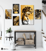 Σύνθεση με πίνακες Καμβάδες Golden Art - 4 Τεμάχια 30 x 20 & 1 Tεμάχιο 60 x 40