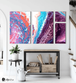 Σύνθεση Με Πίνακες Καμβάδες Acrylic Marble Abstract- 4 τεμάχια