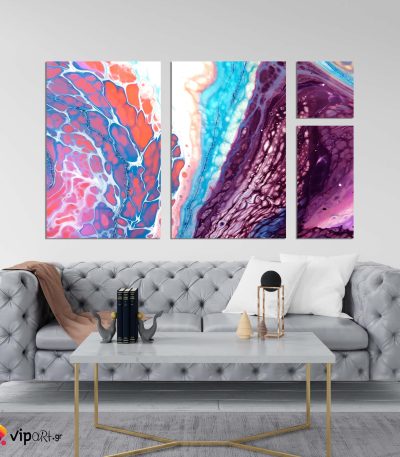 Σύνθεση Με Πίνακες Καμβάδες Acrylic Marble Abstract- 4 τεμάχια