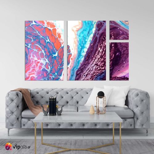 Σύνθεση Με Πίνακες Καμβάδες Acrylic Marble Abstract- 4 τεμάχια