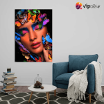 Πίνακας σε Καμβά Girl with Butterflies