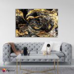 Πίνακας σε Καμβά Black and Gold Marble