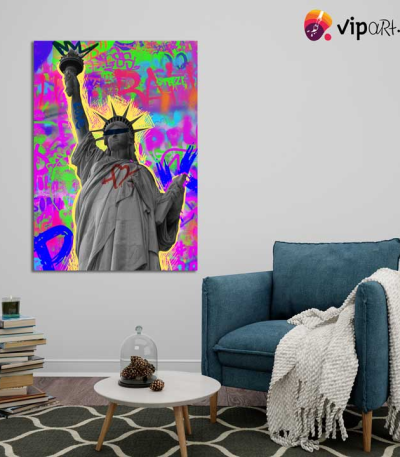 Πίνακας σε Καμβά Statue Of Liberty Graffiti