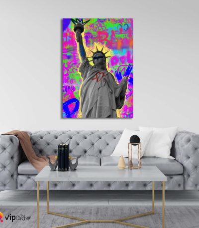 Πίνακας σε Καμβά Statue Of Liberty Graffiti