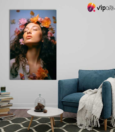 Πίνακας σε Καμβά Woman Bloom Portrait
